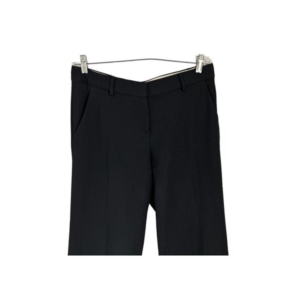 THEORY Wool Crepe Black Trousers Wide leg Pants Size 8 - Picture 2 of 11
